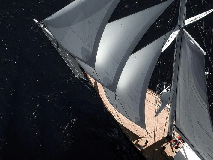 a satellite in space aboard KORU Yacht for Sale