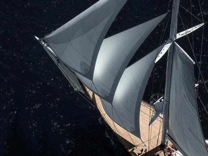 a large white boat aboard KORU Yacht for Sale