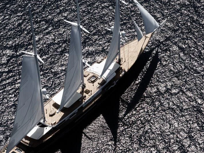 a space shuttle on a launch pad aboard KORU Yacht for Sale