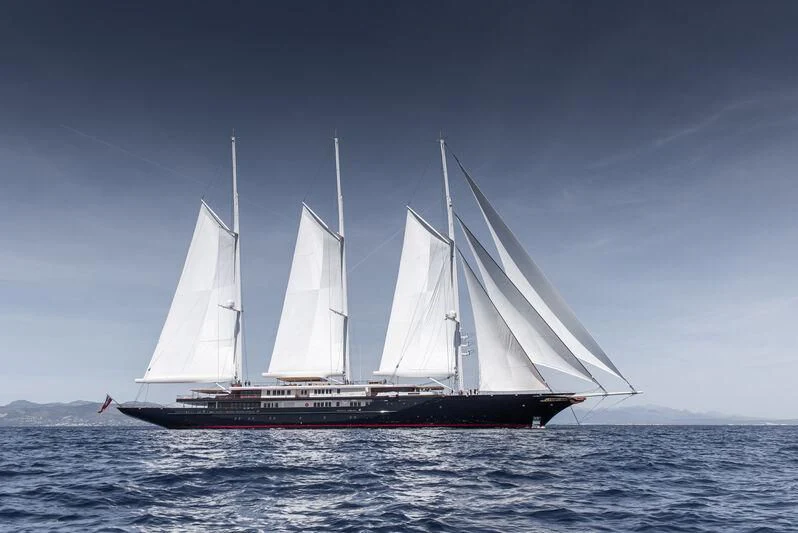 a sailboat in the water aboard KORU Yacht for Sale