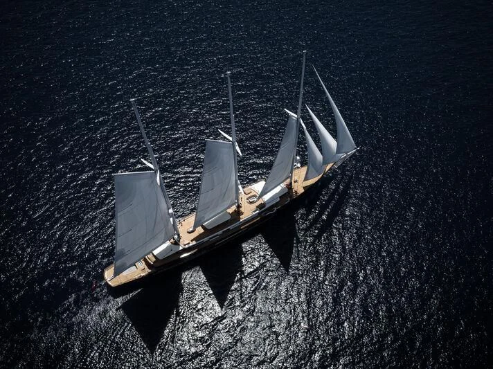 a space shuttle on a launch pad aboard KORU Yacht for Sale