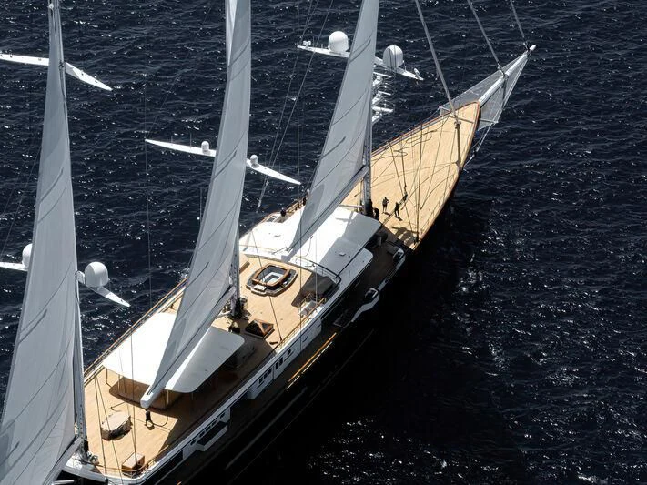 a sailboat on the water aboard KORU Yacht for Sale