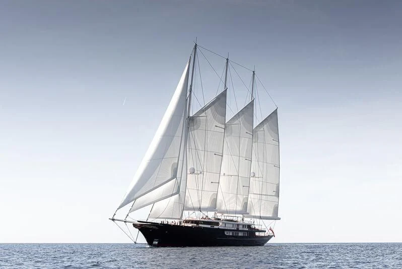 a sailboat on the water aboard KORU Yacht for Sale