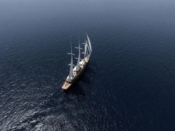 a boat sailing on the sea aboard KORU Yacht for Sale