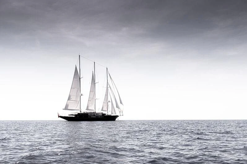 a sailboat in the water aboard KORU Yacht for Sale