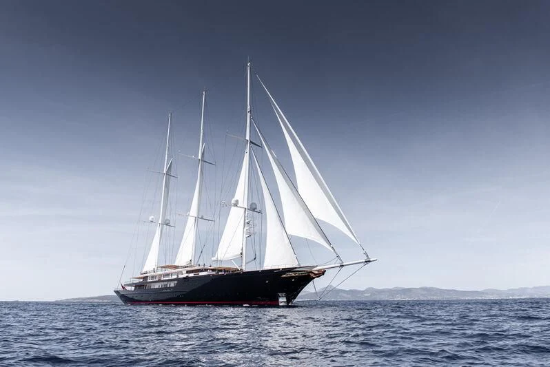 a sailboat in the water aboard KORU Yacht for Sale