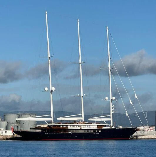 a large boat in the water aboard KORU Yacht for Sale