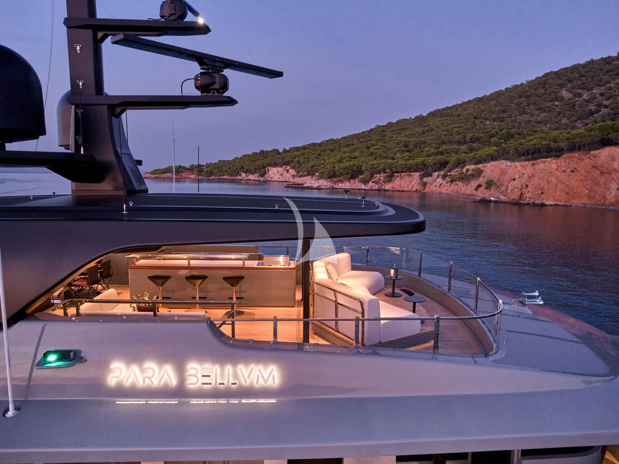 a boat on the water aboard PARA BELLVM Yacht for Charter