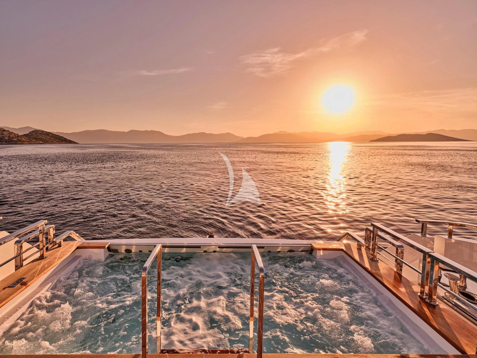 a body of water with a large body of water in the background aboard PARA BELLVM Yacht for Charter
