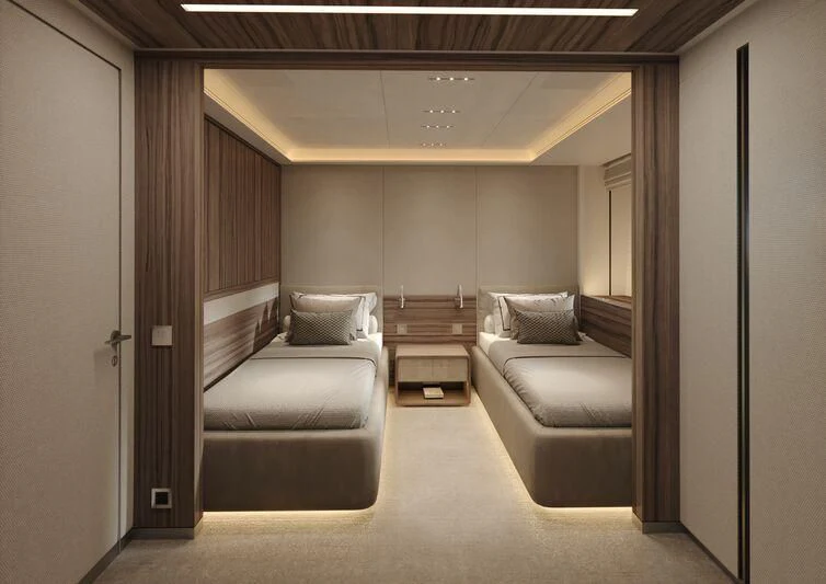 a room with a couch and a table aboard PARA BELLVM Yacht for Charter