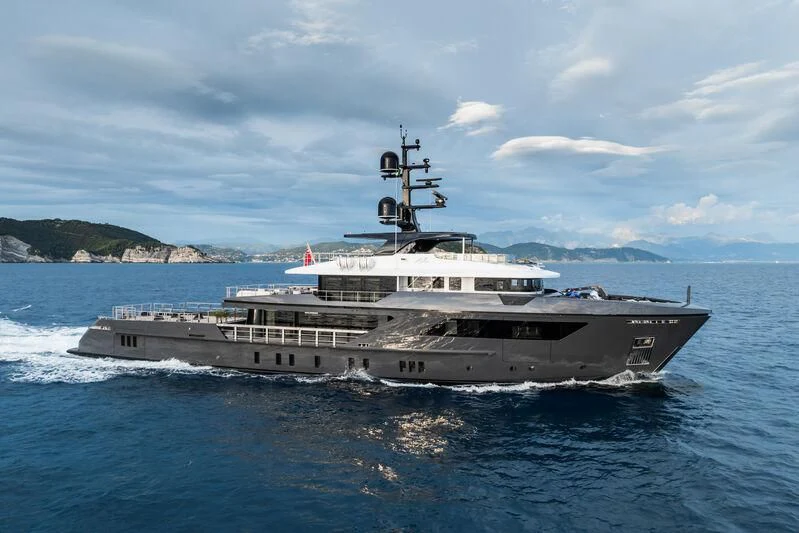 a large ship in the water aboard PARA BELLVM Yacht for Charter