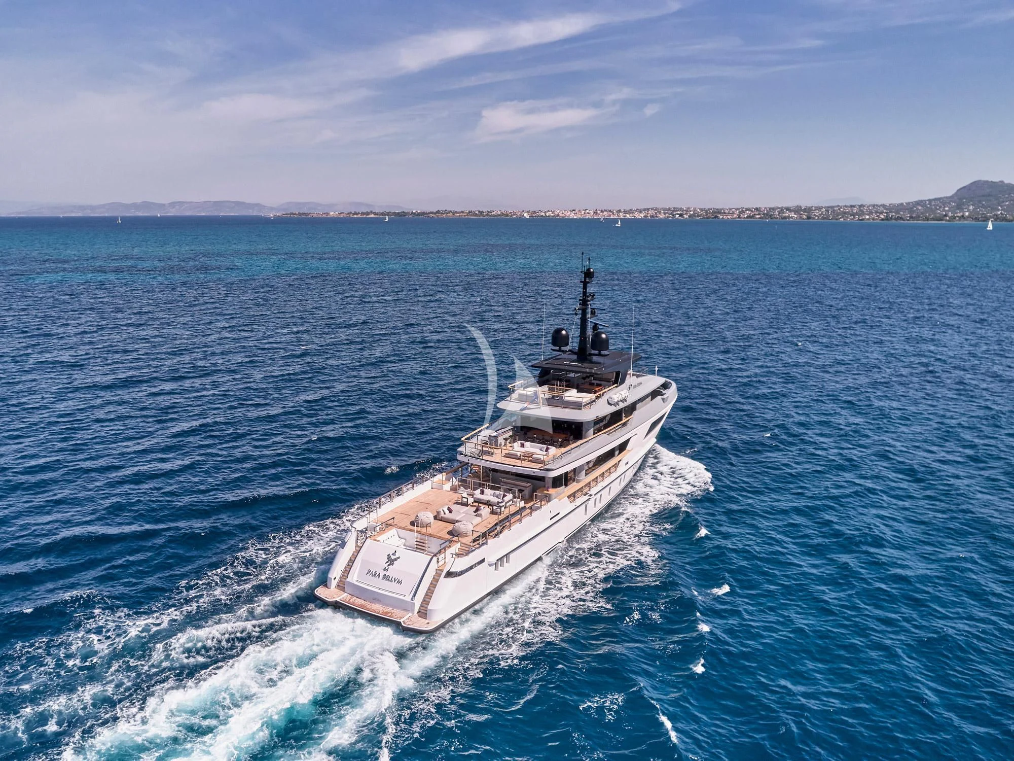 a ship in the water aboard PARA BELLVM Yacht for Charter