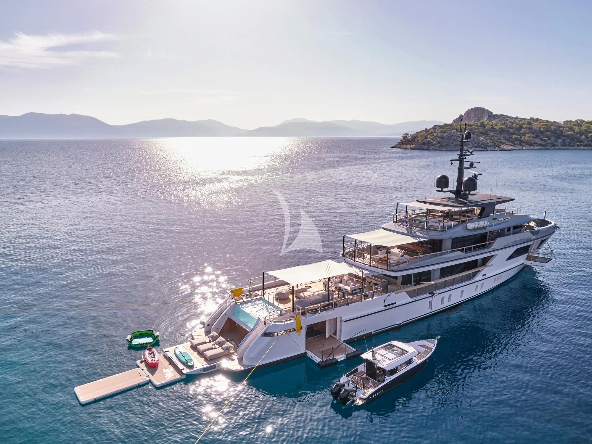 a ship on the water aboard PARA BELLVM Yacht for Charter