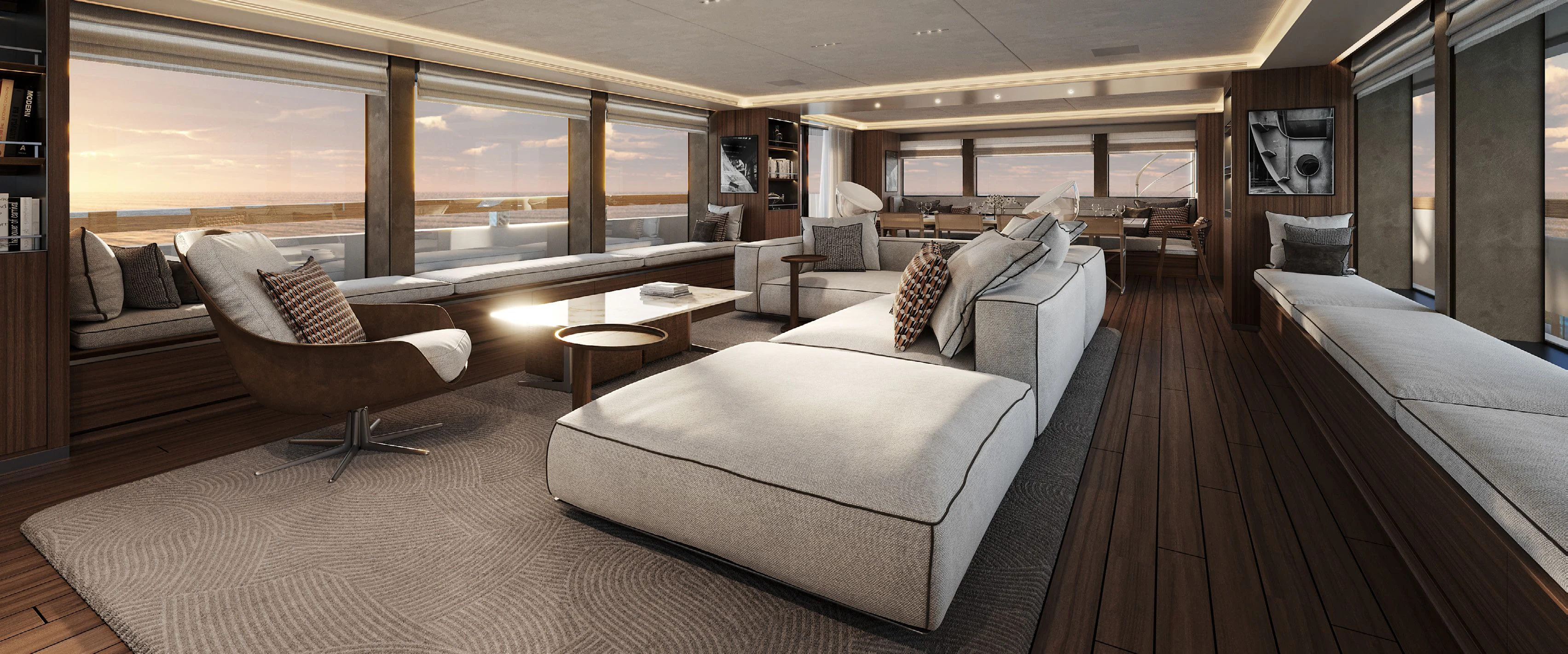 a room with a bed and a couch aboard PARA BELLVM Yacht for Charter