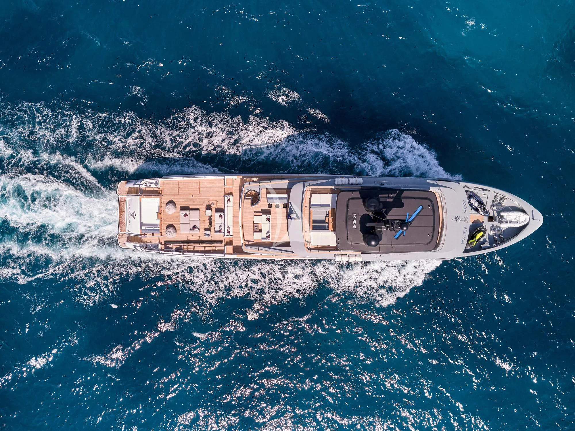 a space ship in space aboard PARA BELLVM Yacht for Charter