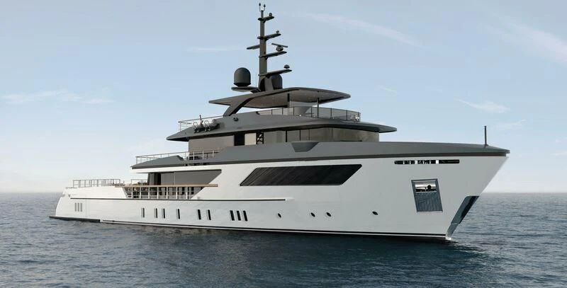 a large white ship aboard PARA BELLVM Yacht for Charter