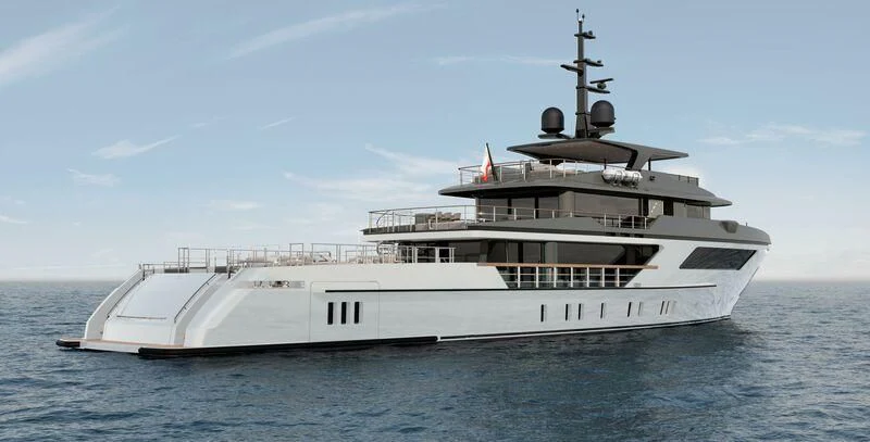 a large white ship in the water aboard PARA BELLVM Yacht for Charter