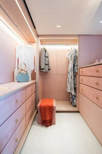 a bathroom with a sink and a mirror aboard PARA BELLVM Yacht for Charter