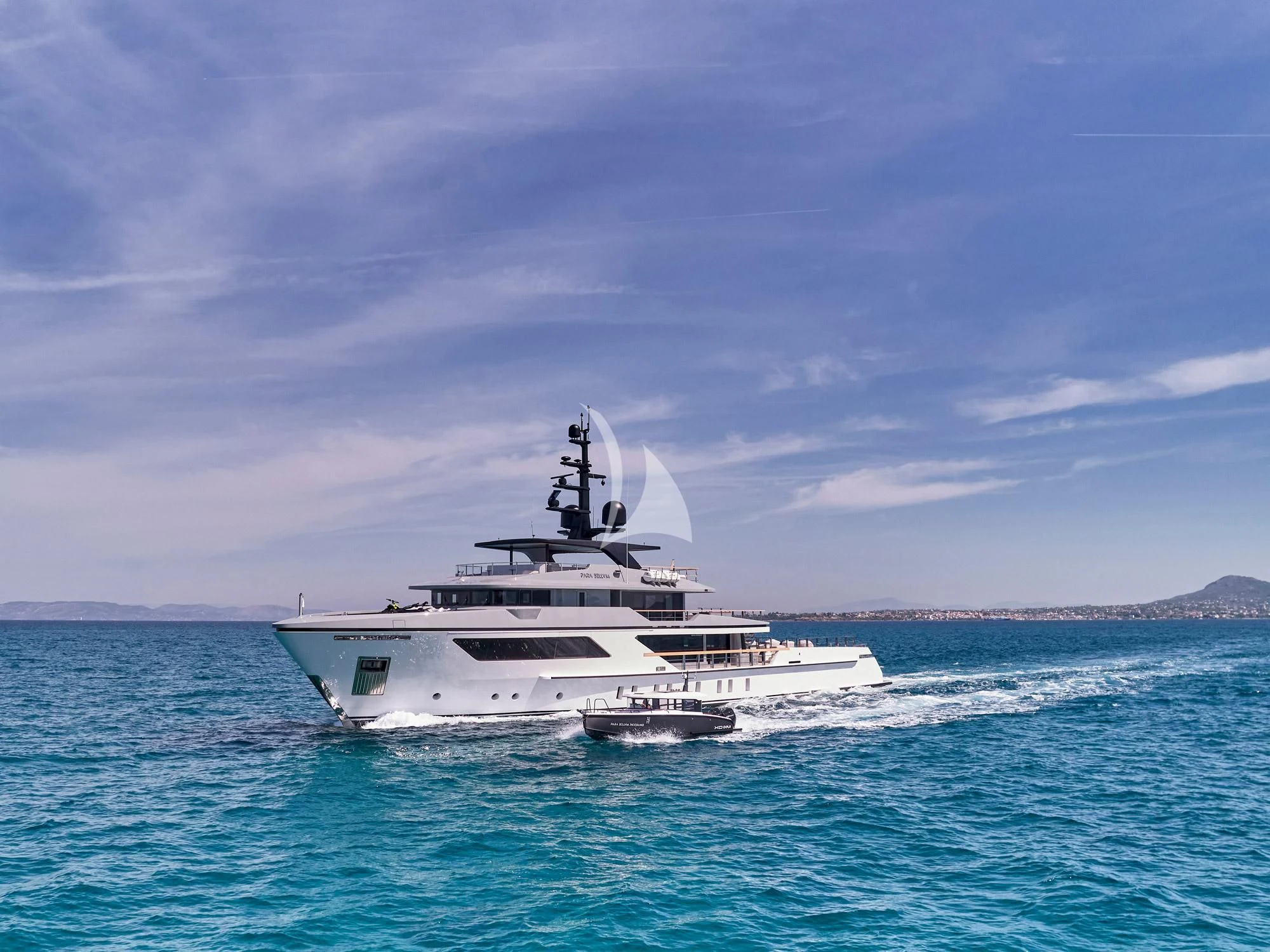 a boat on the water aboard PARA BELLVM Yacht for Charter