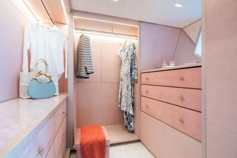 a bathroom with a sink and a mirror aboard PARA BELLVM Yacht for Charter