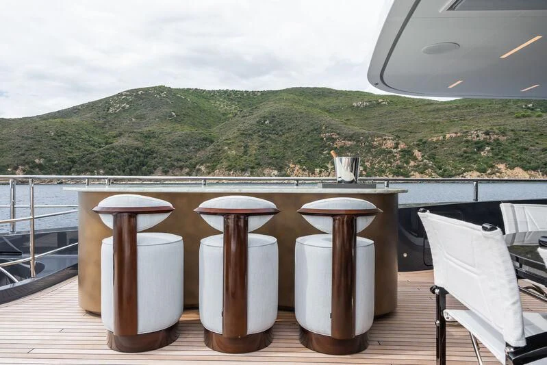a group of cups on a table aboard PARA BELLVM Yacht for Charter