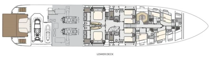 a diagram of a building aboard LUZ DE MAR Yacht for Sale