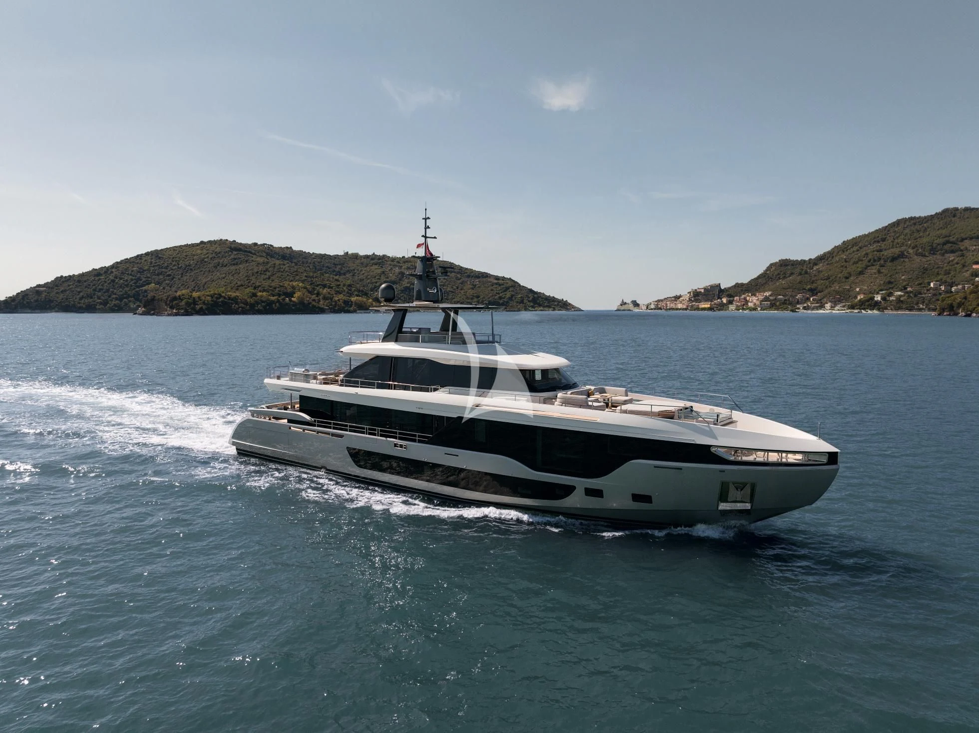 a boat on the water aboard LUZ DE MAR Yacht for Sale
