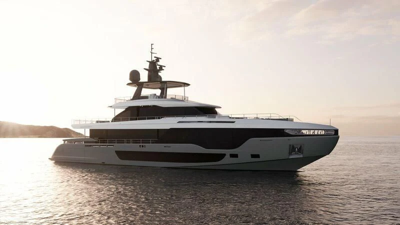 a large white boat on the water aboard LUZ DE MAR Yacht for Sale
