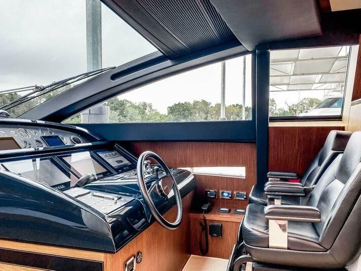 inside of a car aboard EVENFLOW Yacht for Sale