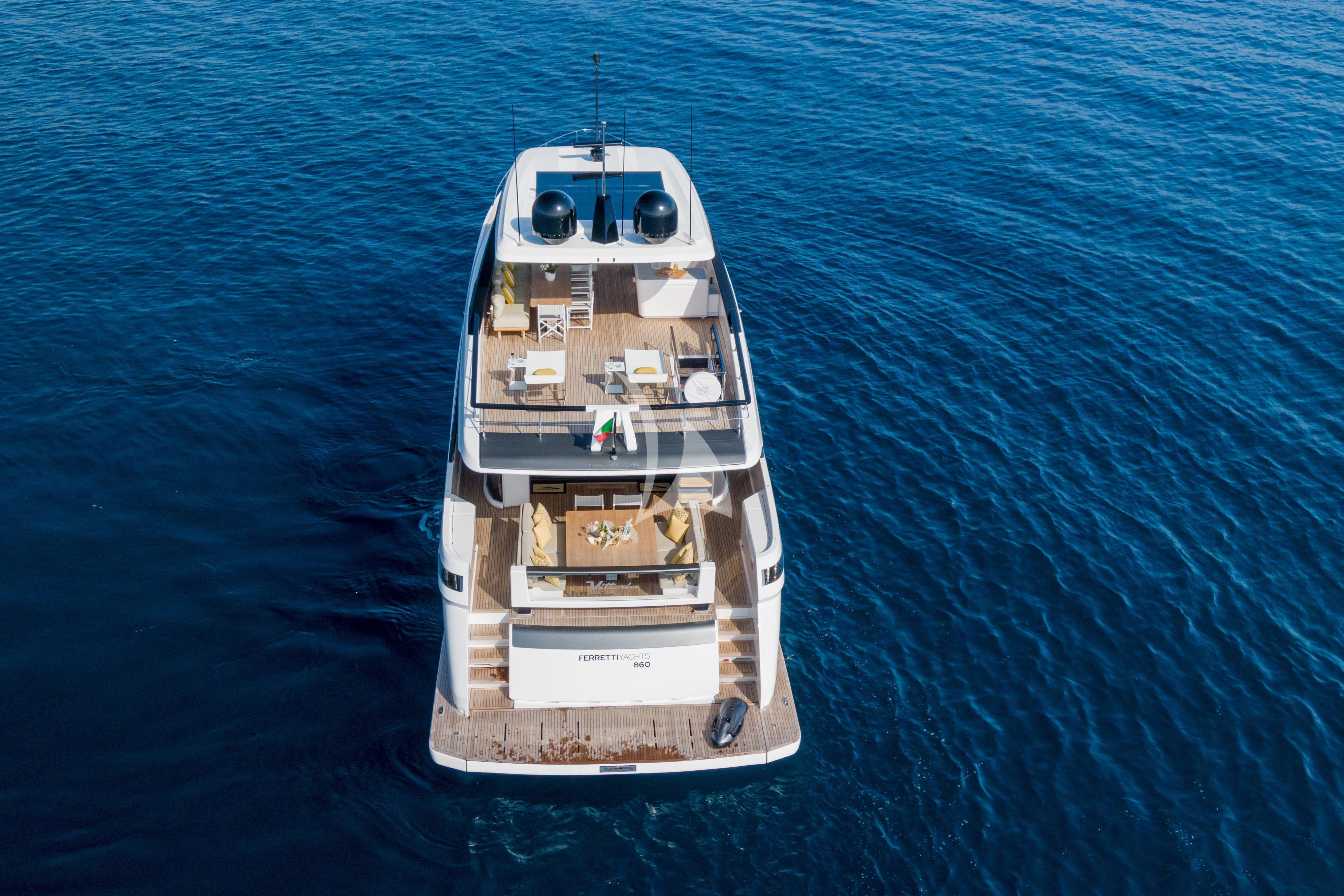 a ship in the water aboard VITTORIA Yacht for Sale