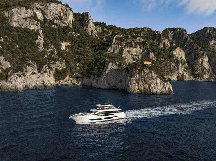 a boat sailing on the sea aboard VITTORIA Yacht for Sale