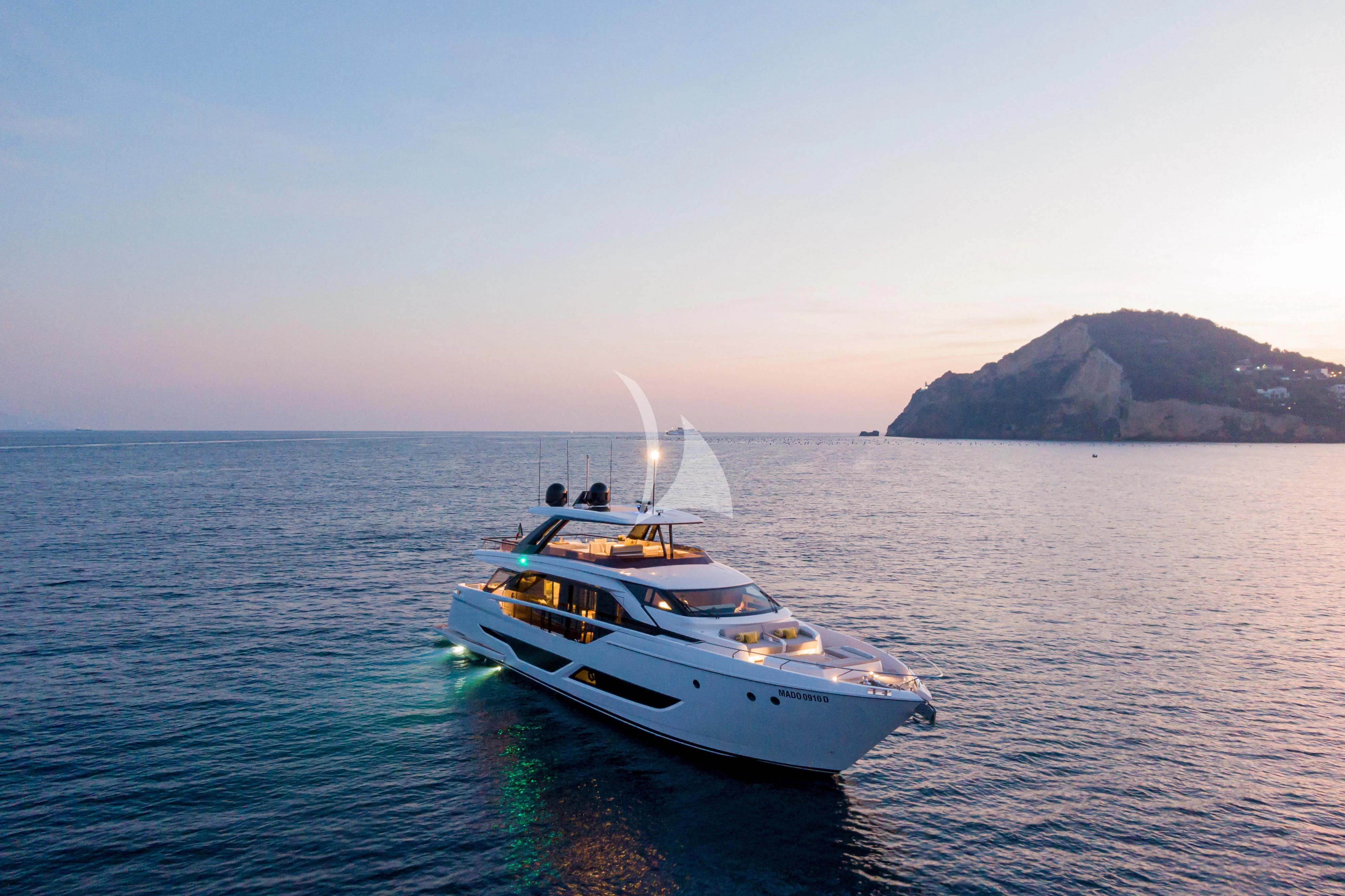 a boat on the water aboard VITTORIA Yacht for Sale