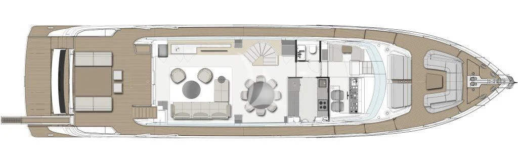 a computer generated image of a building aboard VITTORIA Yacht for Sale