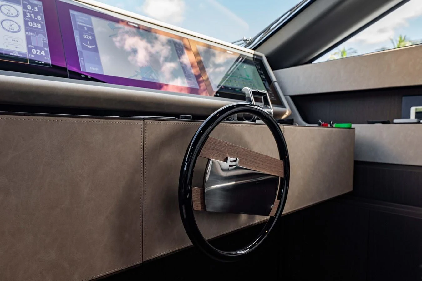 a car with a side mirror aboard VITTORIA Yacht for Sale