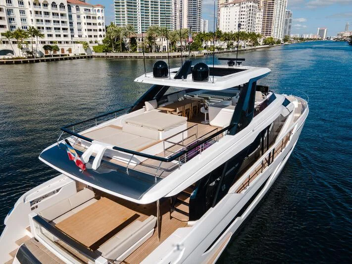 a boat on the water aboard VITTORIA Yacht for Sale