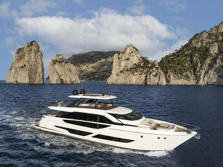 a boat on the water aboard VITTORIA Yacht for Sale