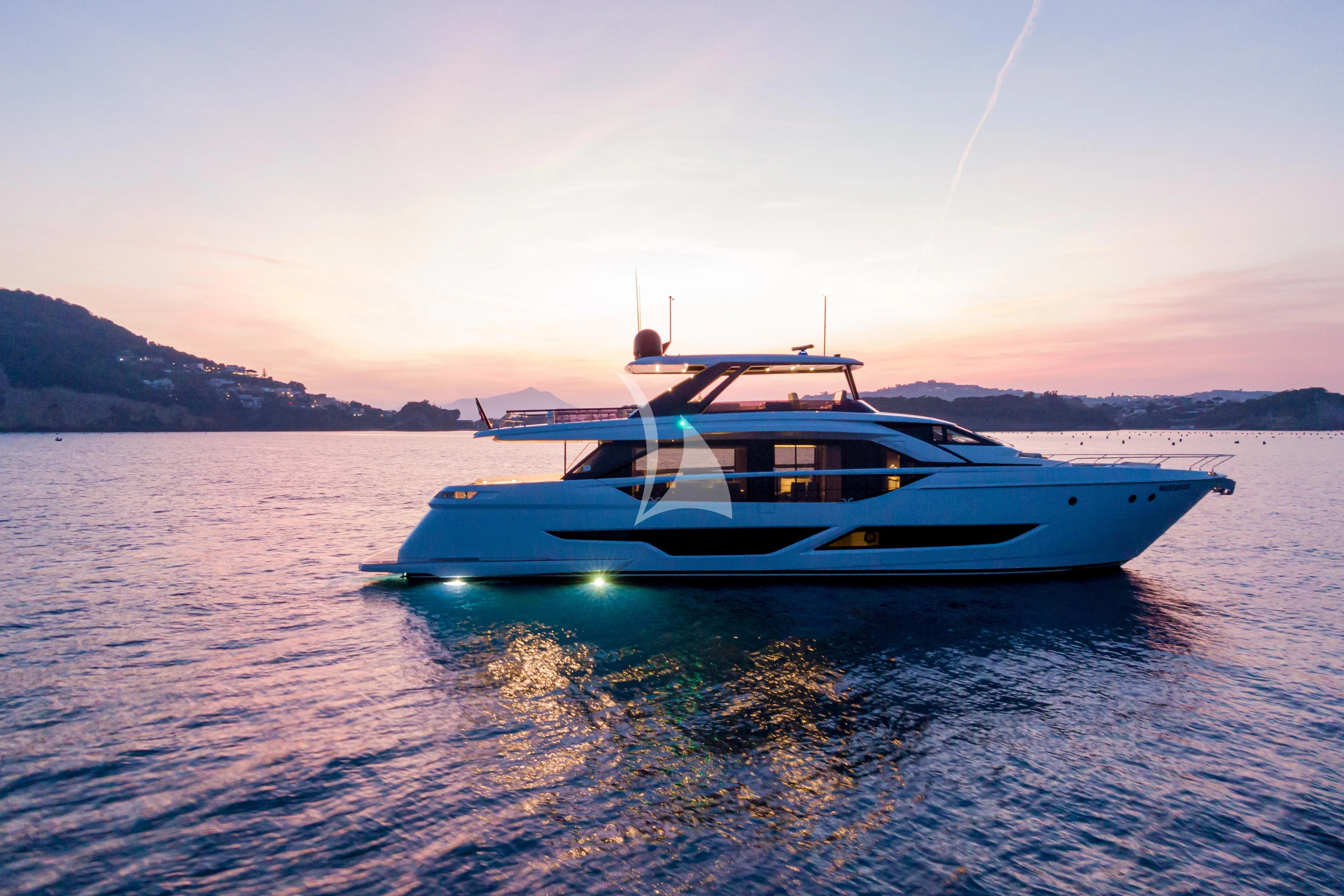 a boat in the water aboard VITTORIA Yacht for Sale