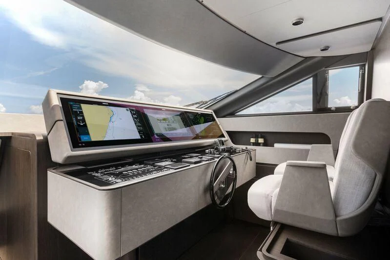 the inside of a car aboard VITTORIA Yacht for Sale