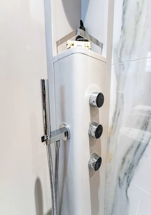 a metal door with a light on it aboard VITTORIA Yacht for Sale