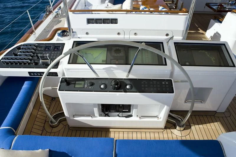 a white car with a keyboard aboard ETHEREAL Yacht for Sale