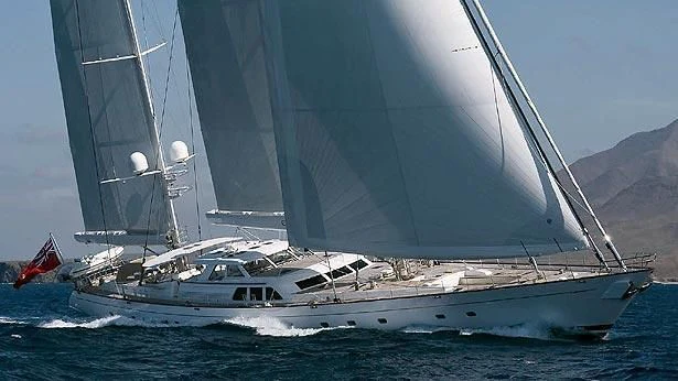 a boat sailing on the sea aboard ETHEREAL Yacht for Sale
