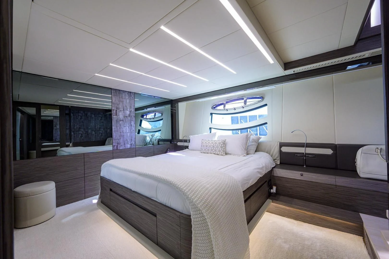 a room with two beds aboard AFRICAN WILD DOG Yacht for Sale