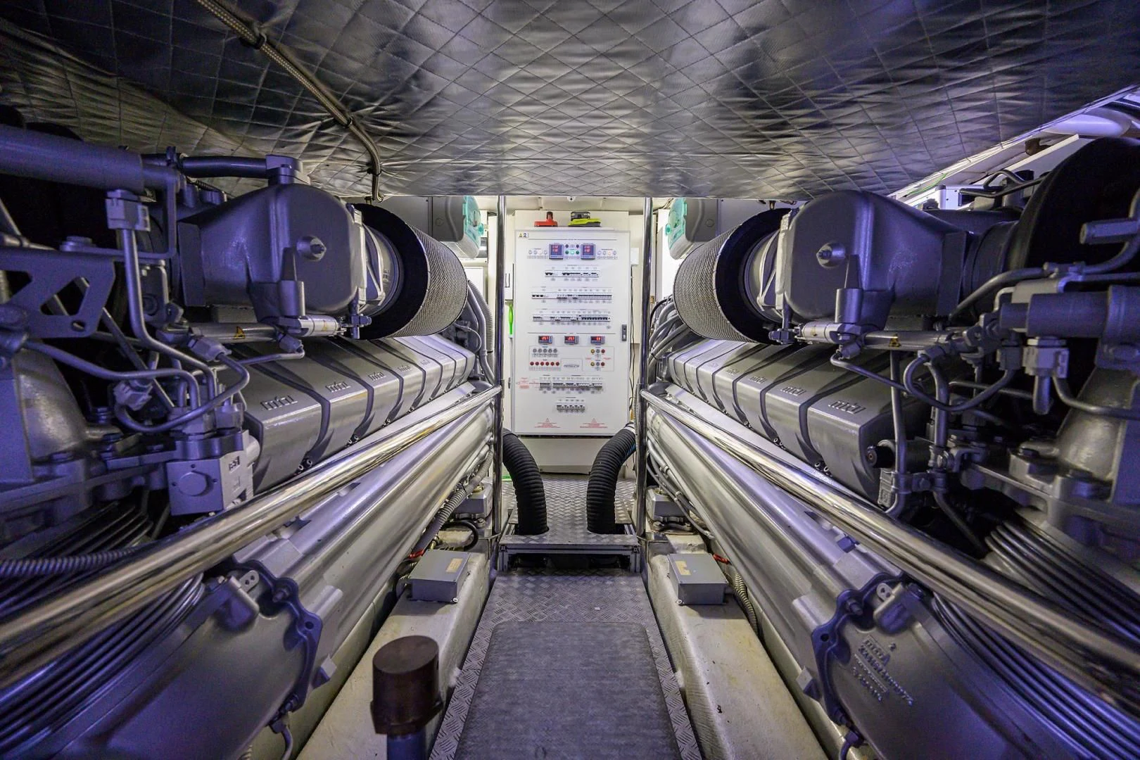a large room with machinery aboard AFRICAN WILD DOG Yacht for Sale