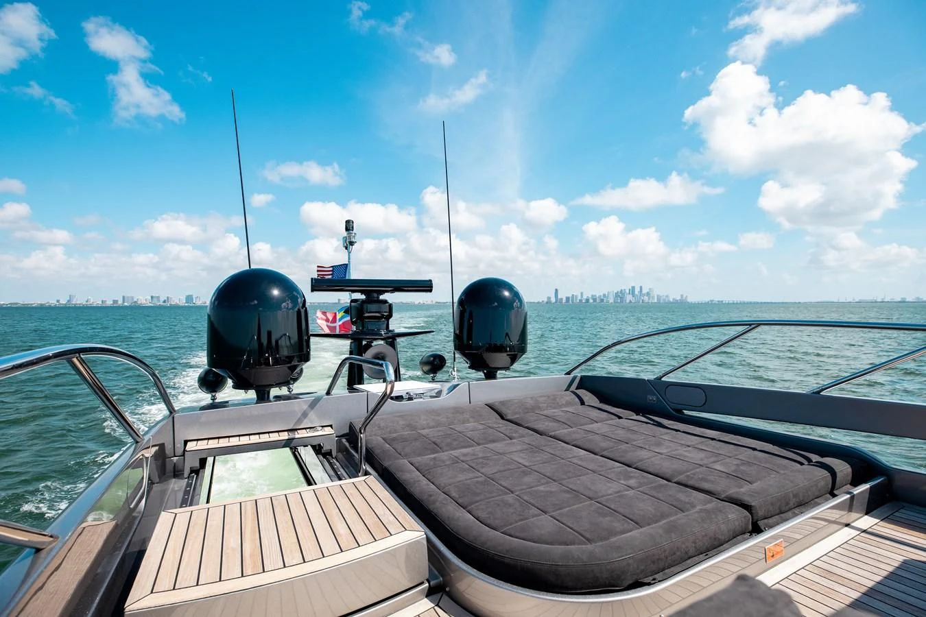a boat with a helmet on it aboard AFRICAN WILD DOG Yacht for Sale