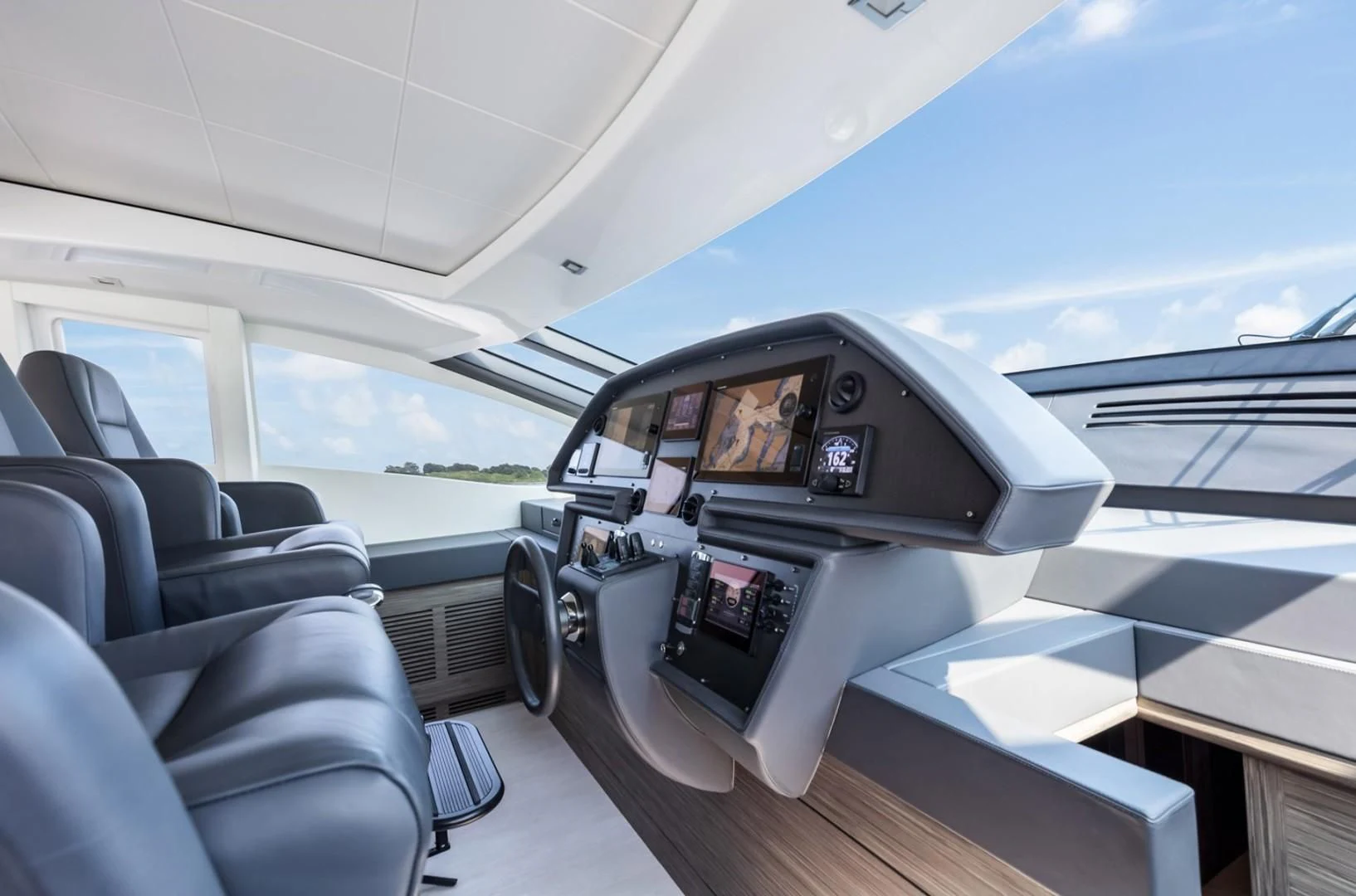 inside of a car aboard AFRICAN WILD DOG Yacht for Sale