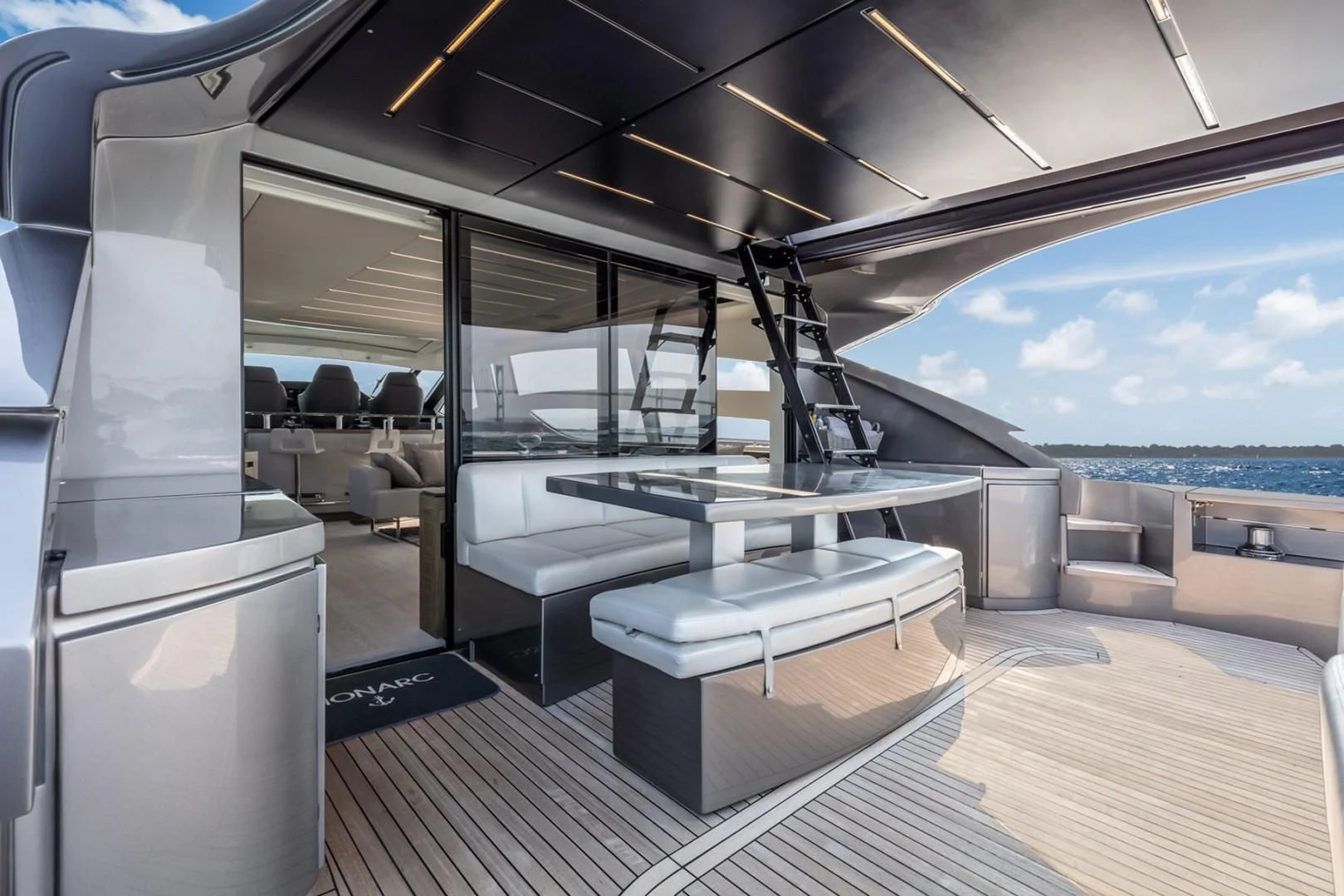 inside of a car aboard AFRICAN WILD DOG Yacht for Sale