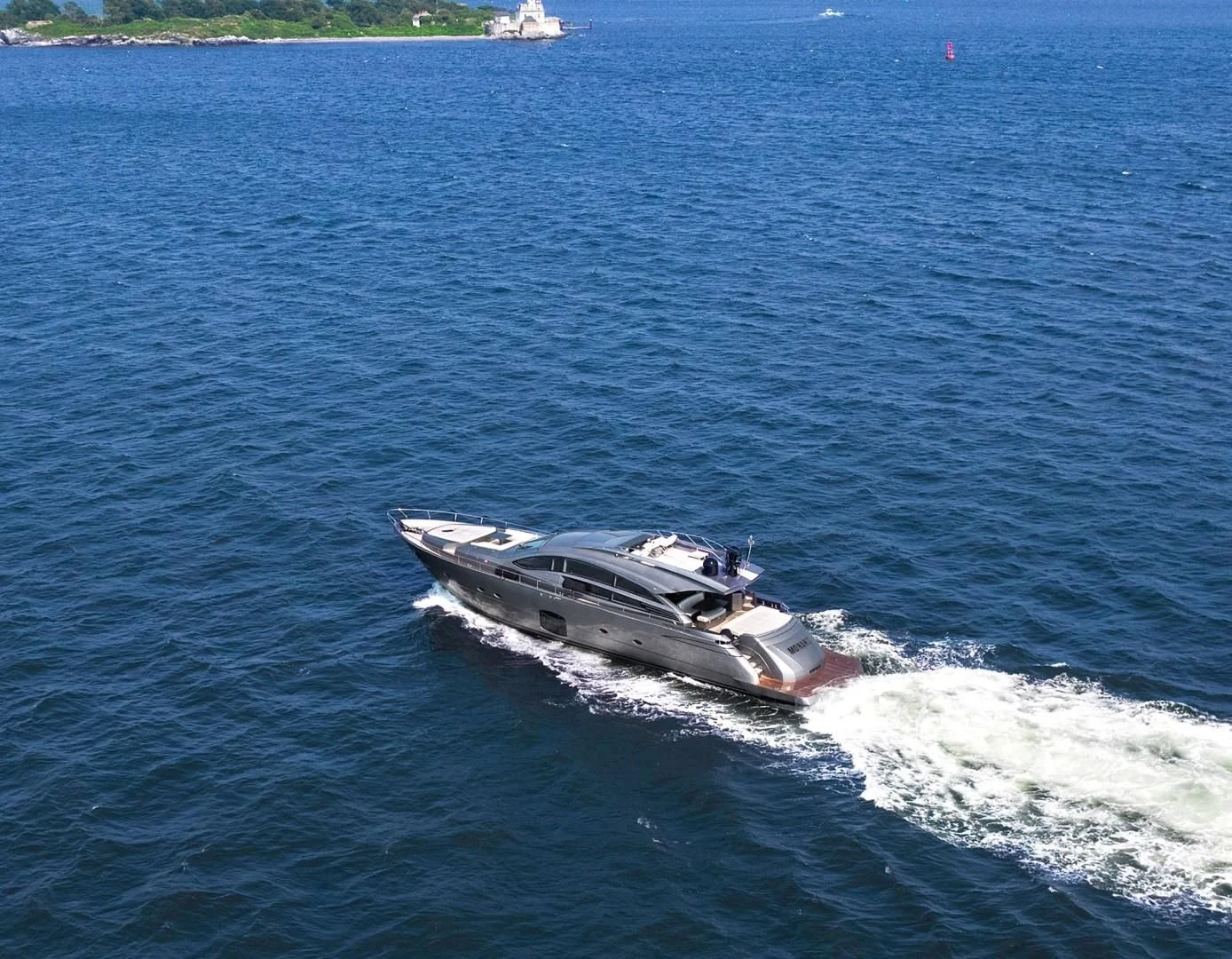 a boat in the water aboard AFRICAN WILD DOG Yacht for Sale