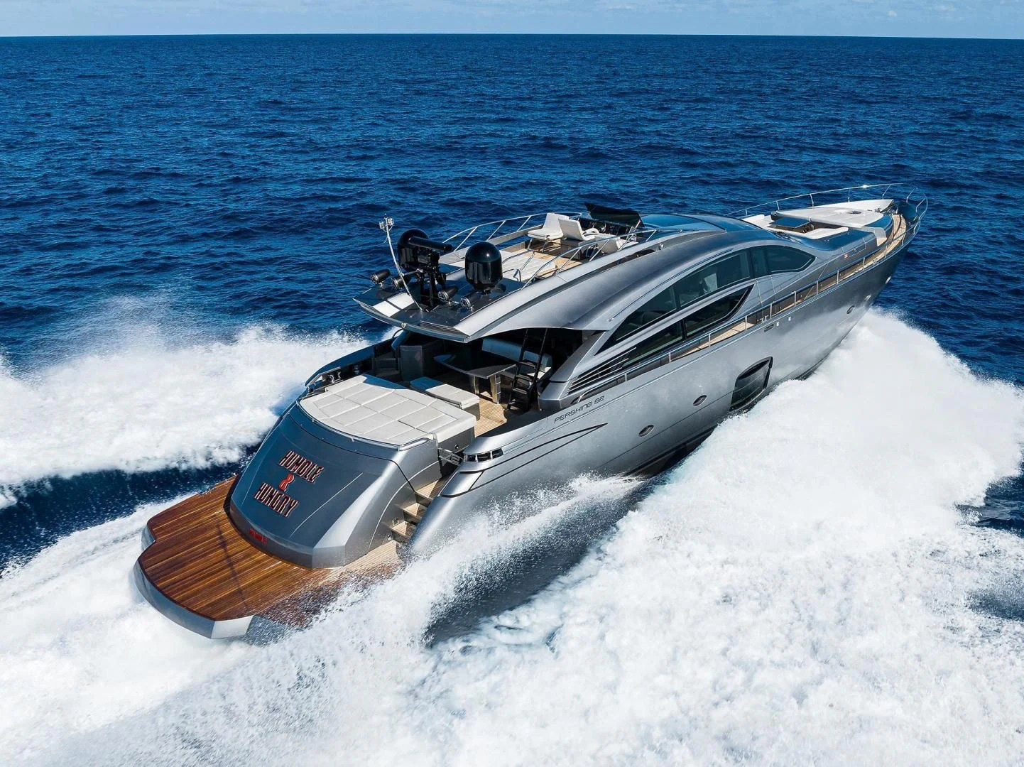a space ship in the water aboard AFRICAN WILD DOG Yacht for Sale
