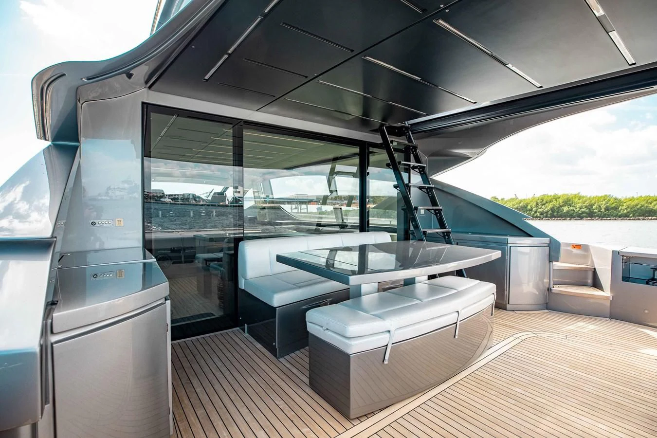 a large room with a pool table aboard AFRICAN WILD DOG Yacht for Sale