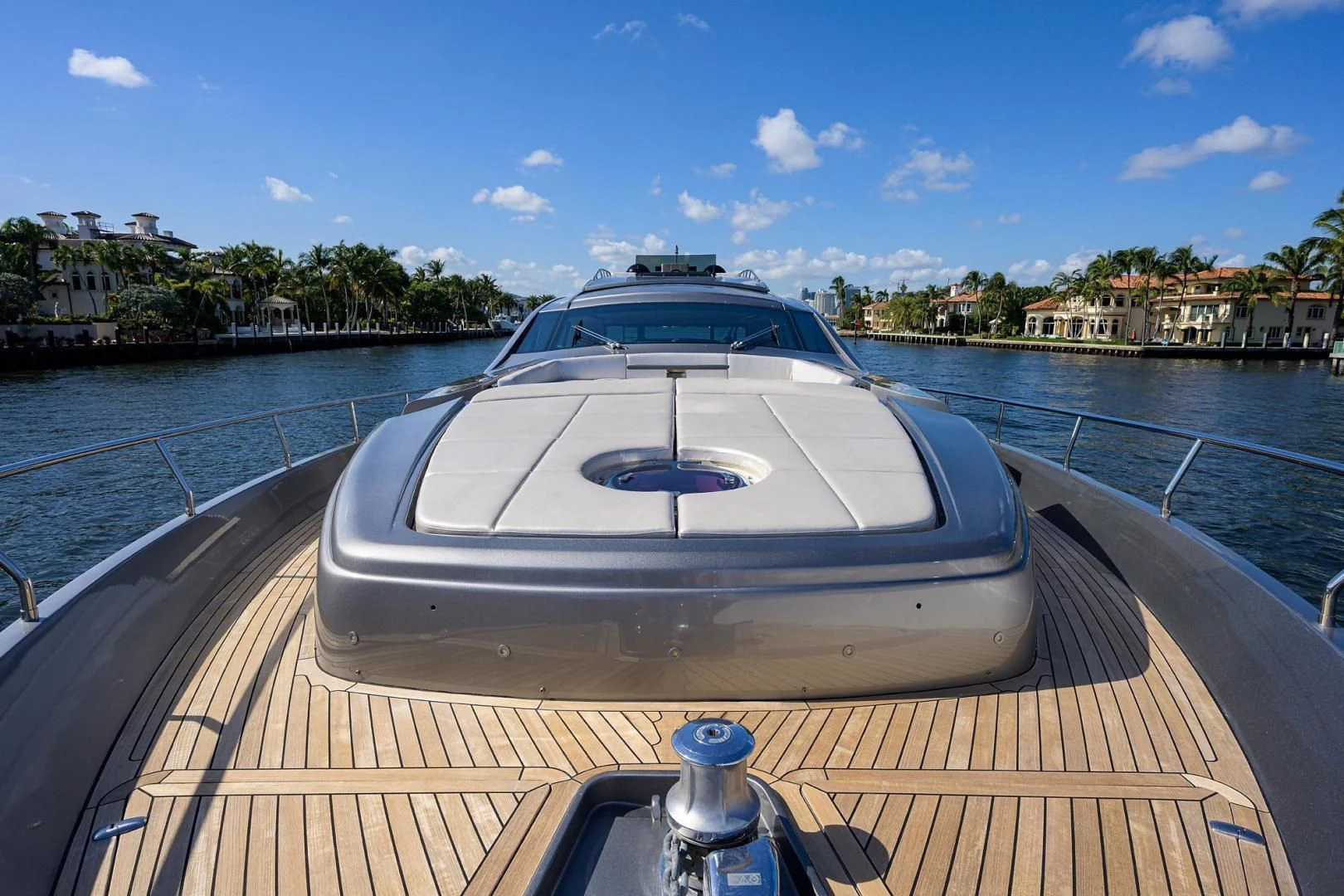 a boat on a deck aboard AFRICAN WILD DOG Yacht for Sale